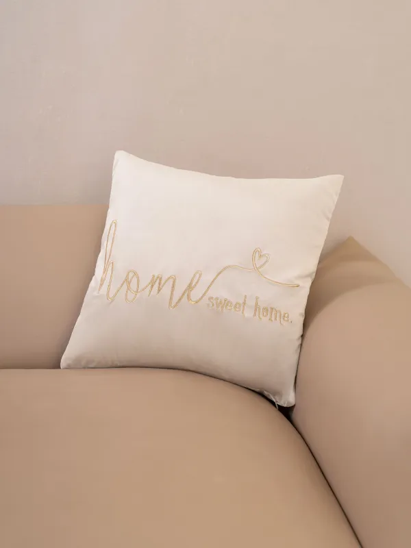 Decorative pillow, 45x45, corduroy, gray-brown, Sweet home, Scroll, image-7