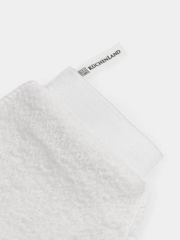 Body wash mitt, 21x17 cm, exfoliating, polyester/nylon, white, Unique spa, image-4