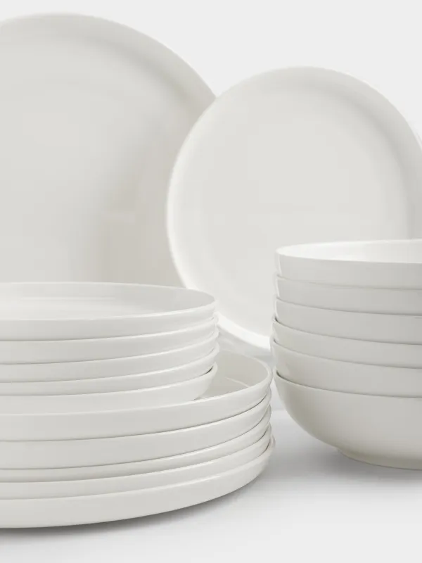 Dining set, 6 pers, 18 pr, porcelain F, white, Ideal white, image-2