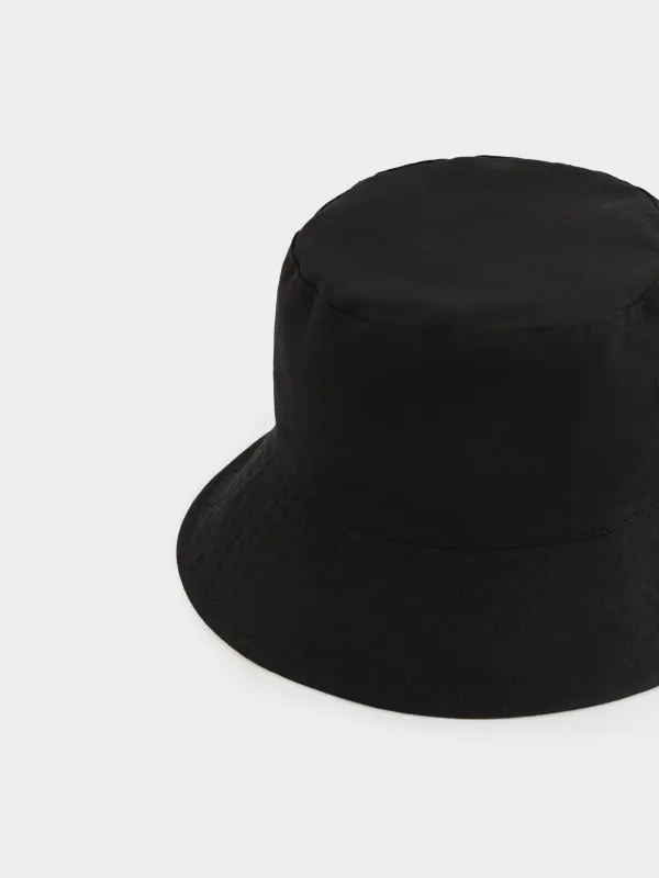 Panama hat, 57 cm, single size, double-sided, cotton, black / milk, Shore, image-1