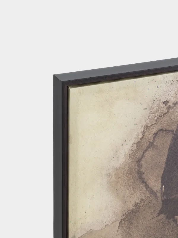 Framed painting, 78x103 cm, canvas, brown and black, Girl with gold chain, Abstract, image-3