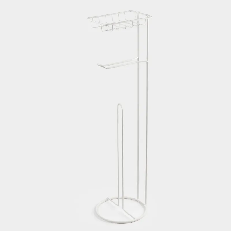 Toilet paper holder, 64 cm, floor-standing, metal, milky, Method