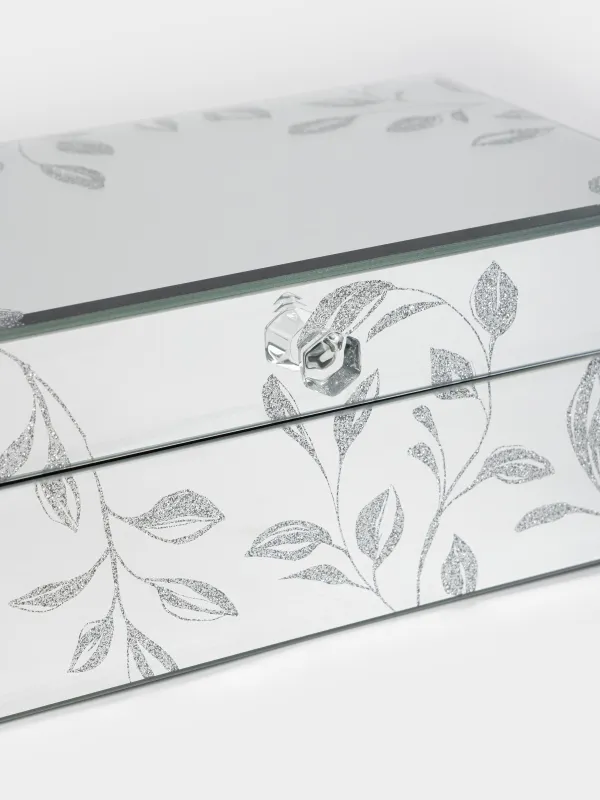 Jewelry box, 21x9 cm, glass, Mirror, Branches, Glossy, image-2