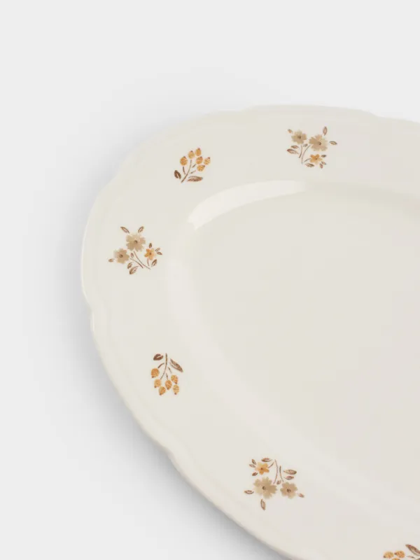 Dish, 35x25 cm, porcelain N, white, oval, Vintage flowers, La flore, image-3