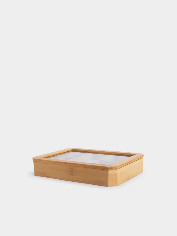 Jewelry box, 30x23 cm, bamboo / glass, Bamboo, image-0