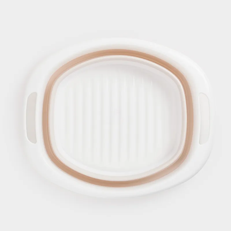 Folding basin, 10 l, ribbed bottom, plastic / rubber, beige-pink, Foldaway, image-6