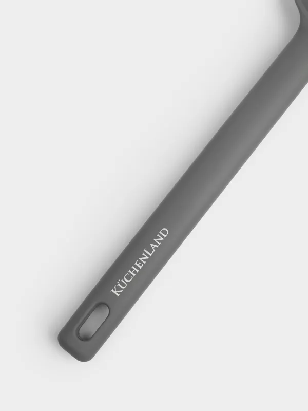 Serving spoon, 28 cm, silicone, grey, Grey steel, image-2