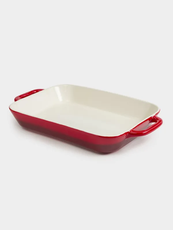 Baking dish, 34x24 cm, ceramic, rectangular, burgundy, Gradient, Cakes gradient, image-1