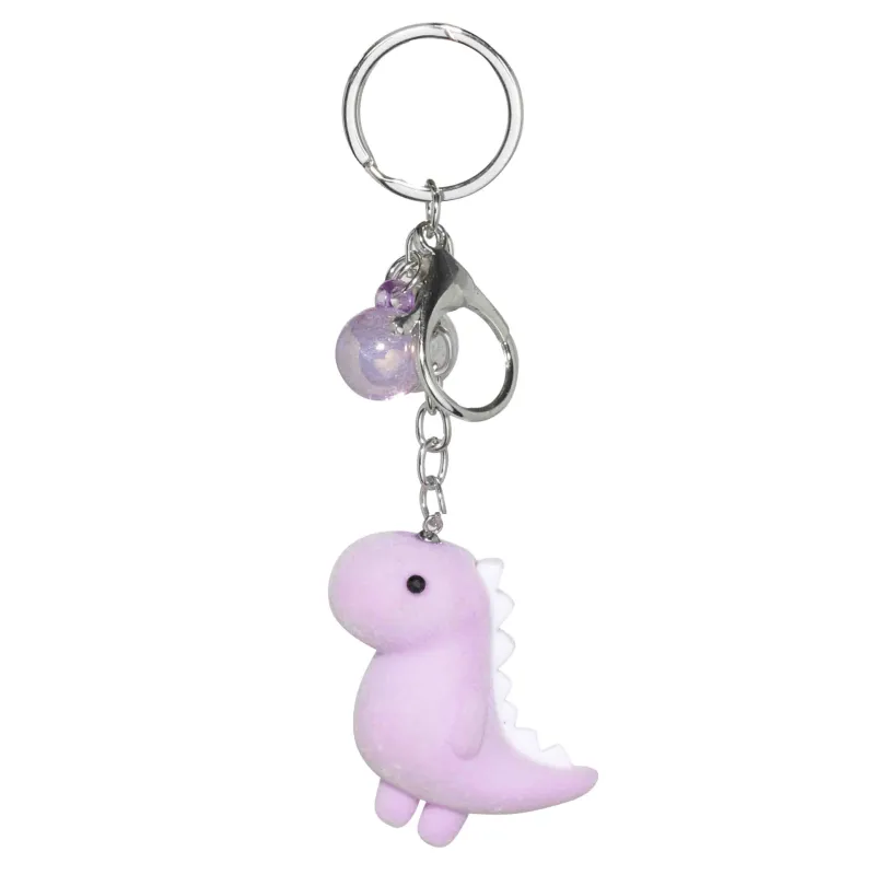 Keychain, 5 cm, with bell, Flock / metal, color, Dinosaur, Dino