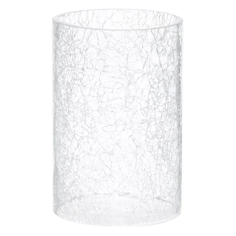 Candlestick, 30 cm, for one candle, on a leg, metal / glass, golden, Craquelure, Fantastic ice, image-1