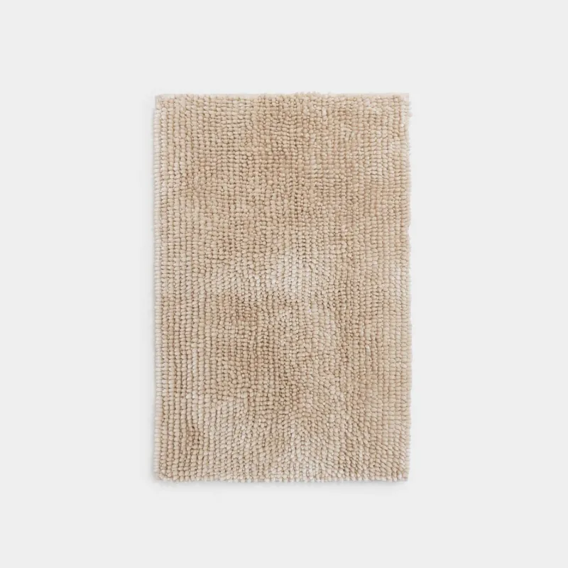 Mat, 65x100 cm, anti-slip, polyester, beige, Fluff