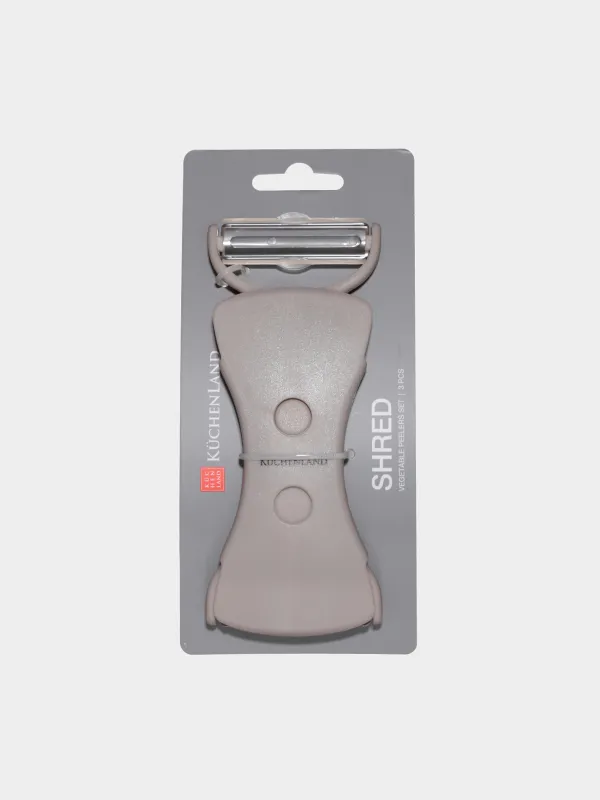 Vegetable peeler, 13 cm, double-sided, plastic / steel, beige, Shred, image-2