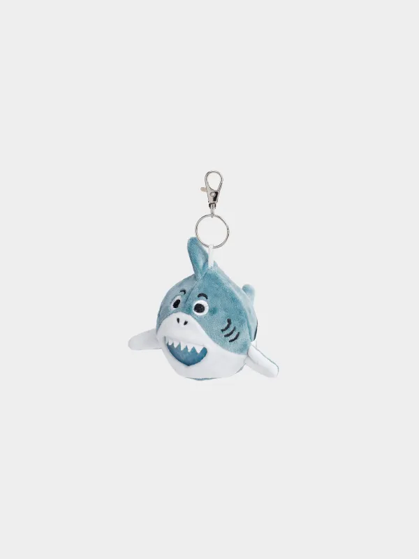 Anti-stress keychain, 9 cm, polyester / metal, blue, Shark, Aquatic animals, image-4