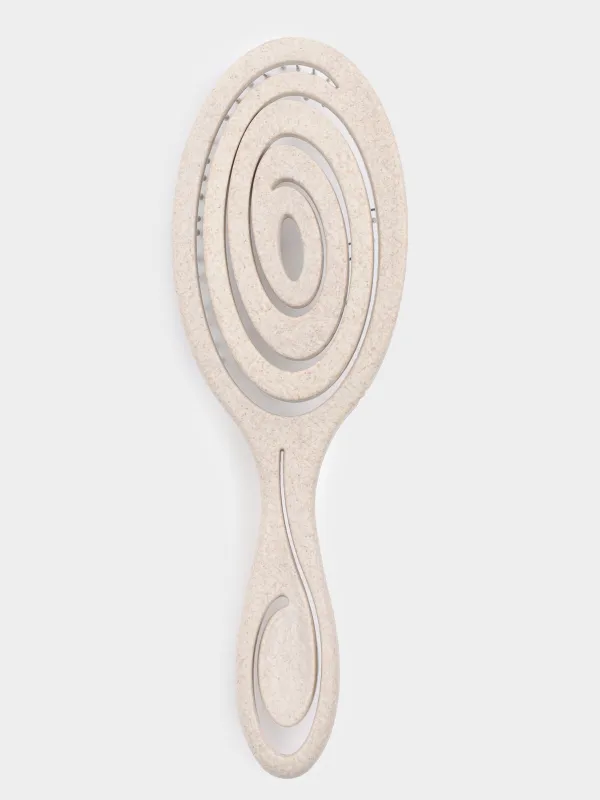 Hair massage comb, 22 cm, vegetable fiber / plastic, beige, Zipo, image-1