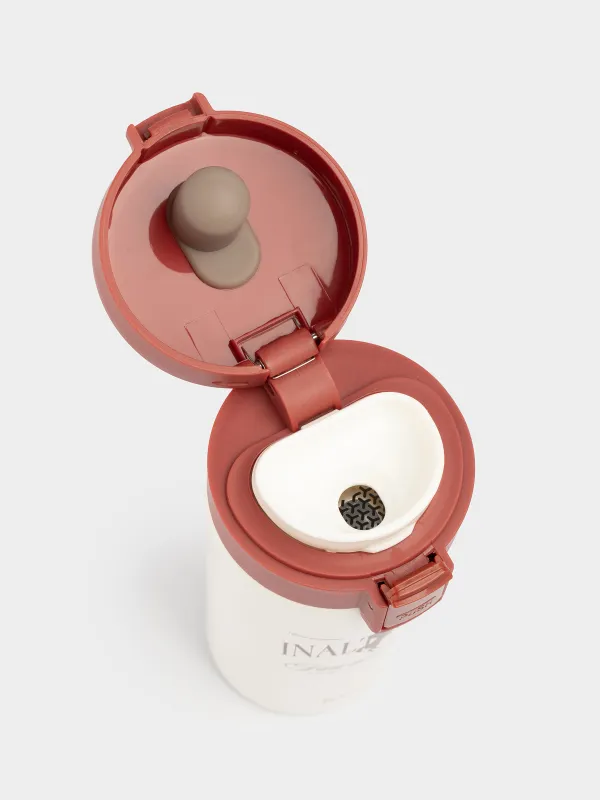 Thermal mug, 380 ml, steel / plastic, beige, matte, Inalterable, Voyage, image-1