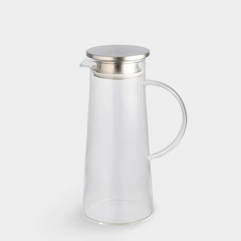 Jug, 1,3 l, with filter cap, glass B / steel, Pyramid