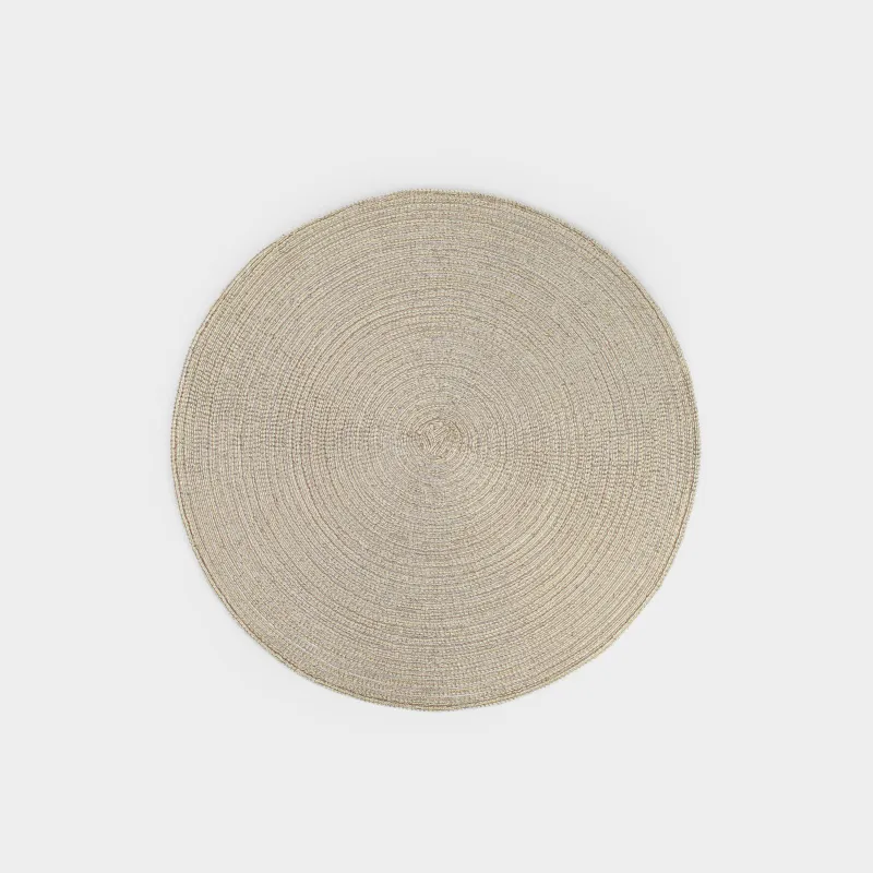 Napkin for appliances, 38 cm, polyester, round, champagne, Rotary shine