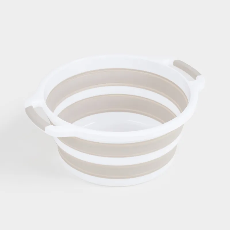 Folding basin, 22 l, plastic / rubber, grey-beige, Foldaway, image-1