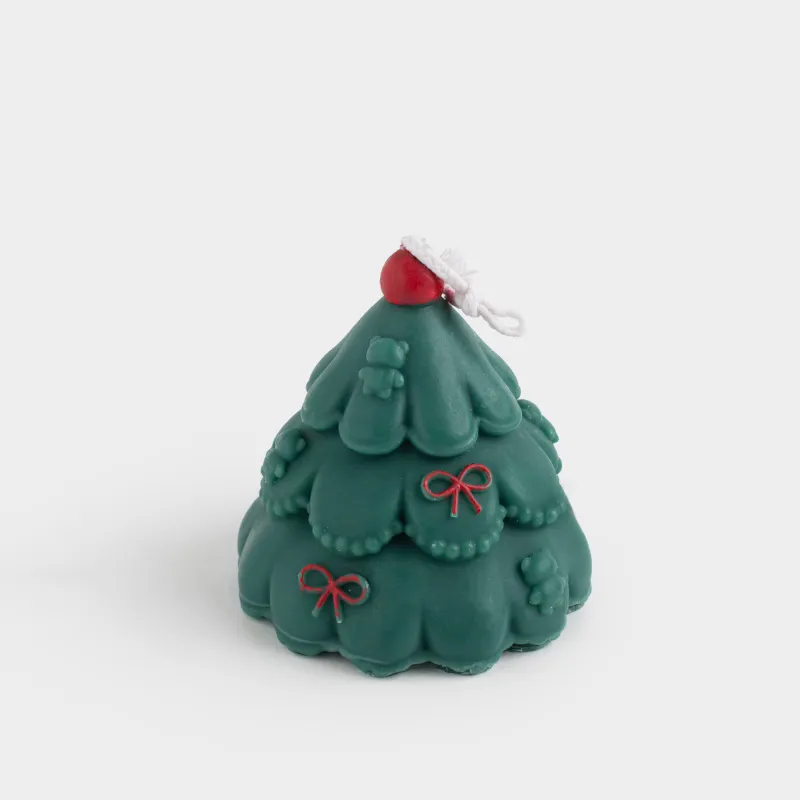 Candle, 7 cm, green, Christmas tree, Fir candle