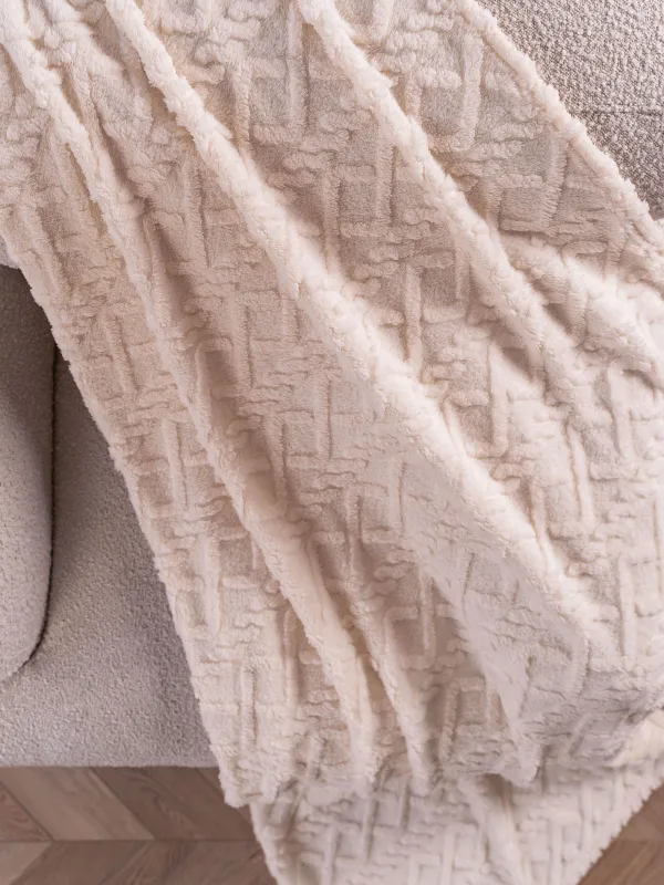 Blanket, 130x170 cm, Sherpa, gray, Braids, Sherpa, image-6