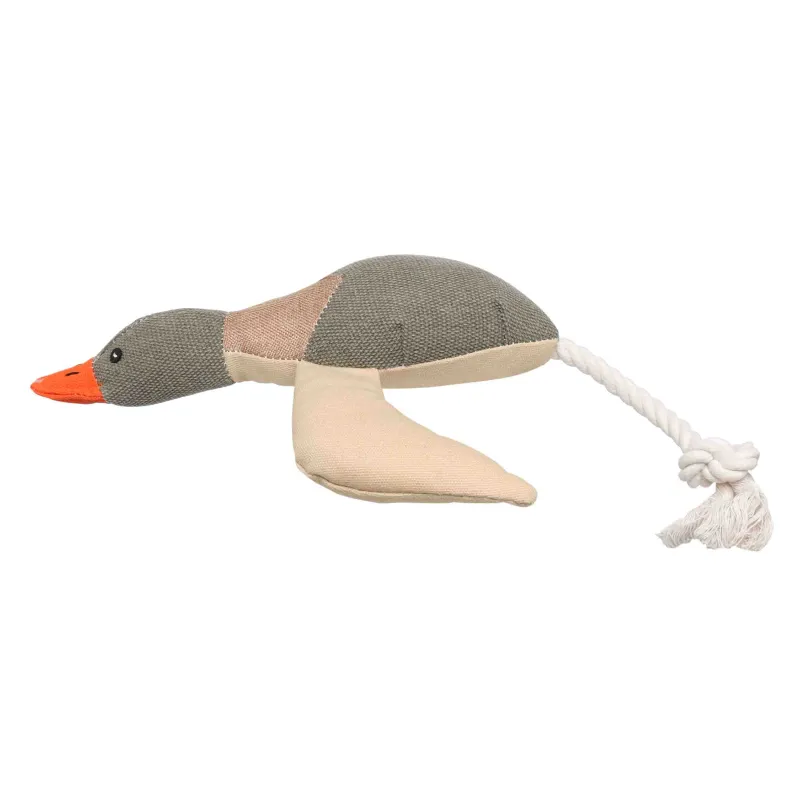 Dog toy, 40 cm, with squeaker, polyester, beige, Duck, Frisky pet, image-2