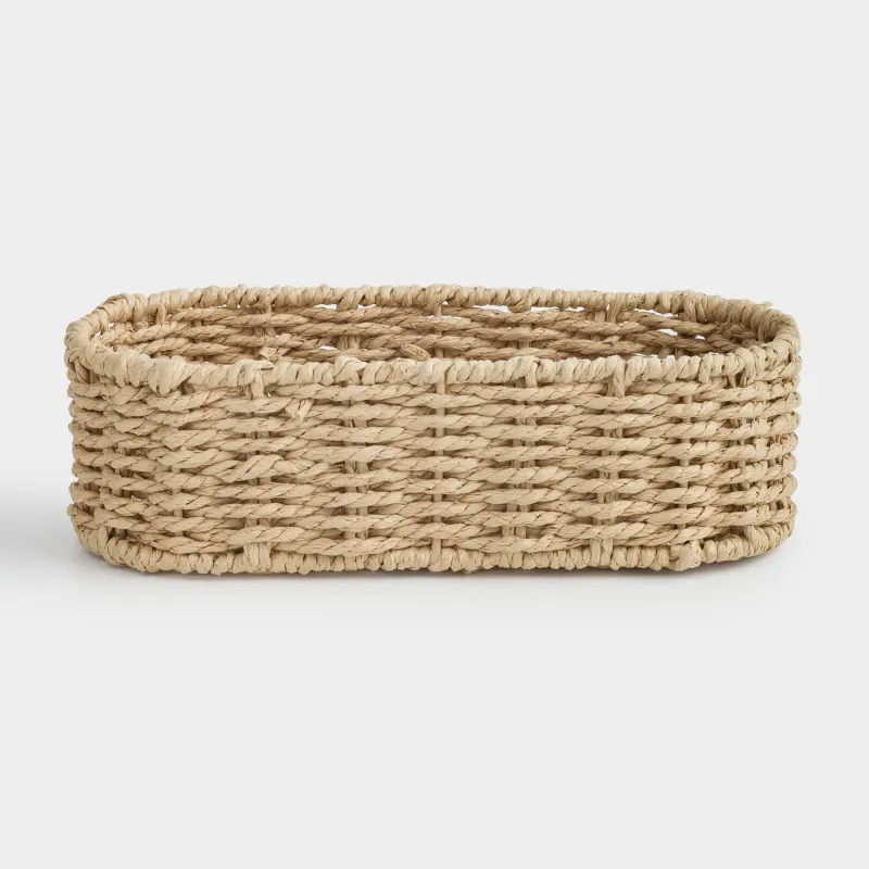 Cutlery basket, 25x10 cm, braided, cellulose, Oval, Braided