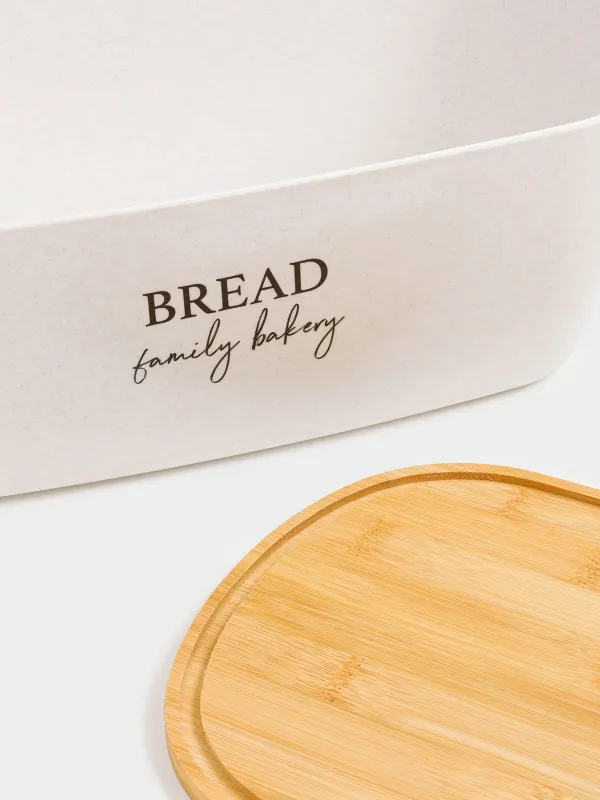 Bread box, 37x21x13 cm, with cutting board, bamboo, oval, Dairy, Bread/Bakery, Course, image-4