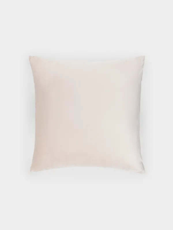 Decorative pillow, 45x45 cm, chenille/corduroy, milk, Home is my happy place, Chenill, image-1