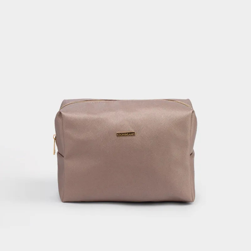 Cosmetic bag, 27x17 cm, polyurethane, golden, Beauty