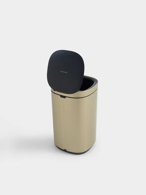 Trash can, 30 l, touch-sensitive, steel/plastic, gold, Sensor bin, image-2