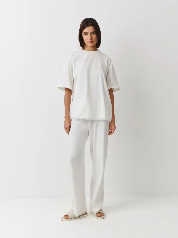 Women's trousers, homewear, size L, cotton, blue, Mirandea, image-0