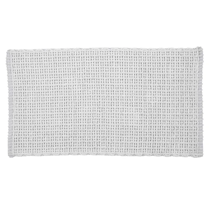 Mat, 60x110 cm, anti-slip, polyester/cotton, light grey, Grid, Cozy