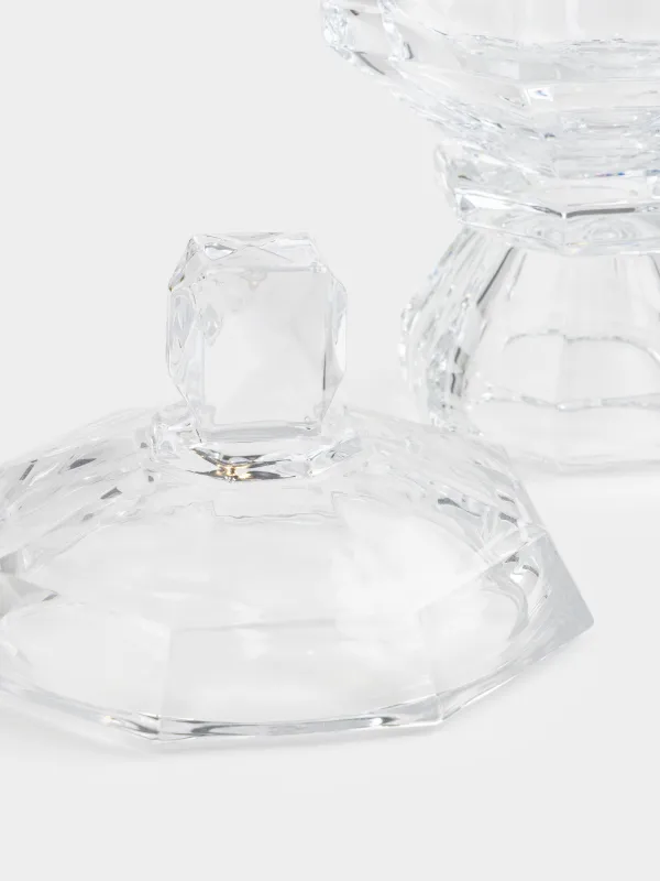 Candy bowl, 17x27 cm, 1 l, on a leg, with lid, glass, Edges, Terlano, image-2