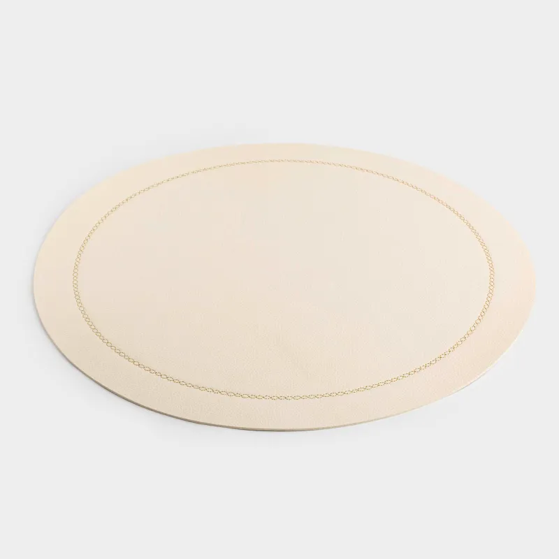 Placemat, 38 cm, PVC, round, beige, Rock, image-1