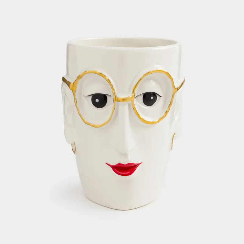 Mug, 500 ml, Ceramic, Woman with glasses, Girls, image-4