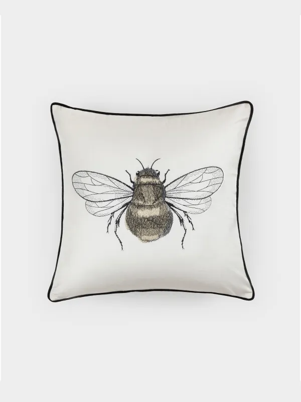 Decorative pillow, 45x45, corduroy, milk, Bumblebee, Bugs, image-0