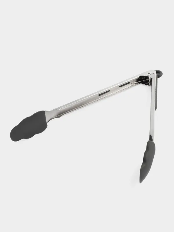 Kitchen tongs, 34 cm, steel / silicone, grey, Assist, image-3