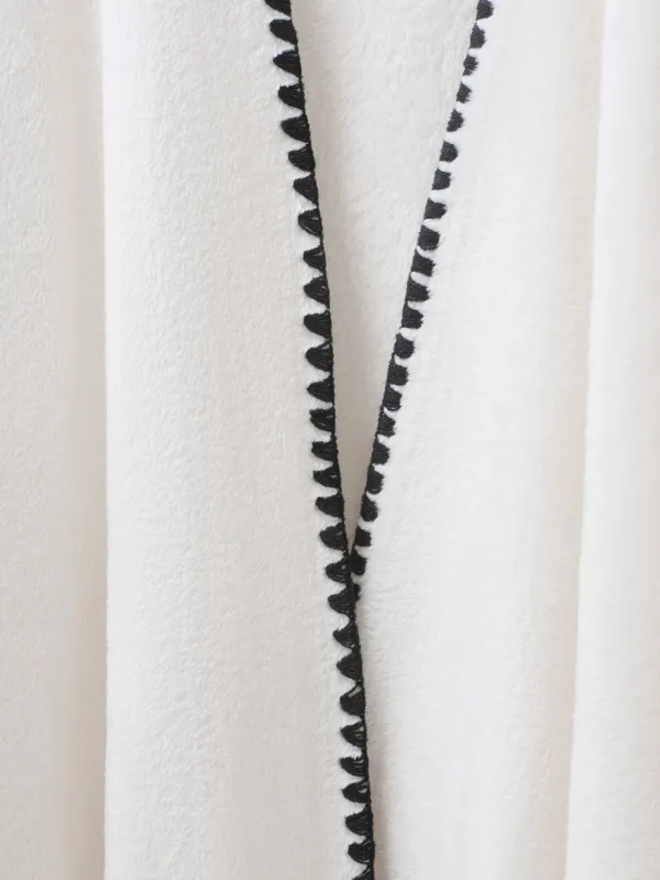 Poncho, 75x140 cm, fleece, sand-grey, Abstract, Fleece poncho, image-9