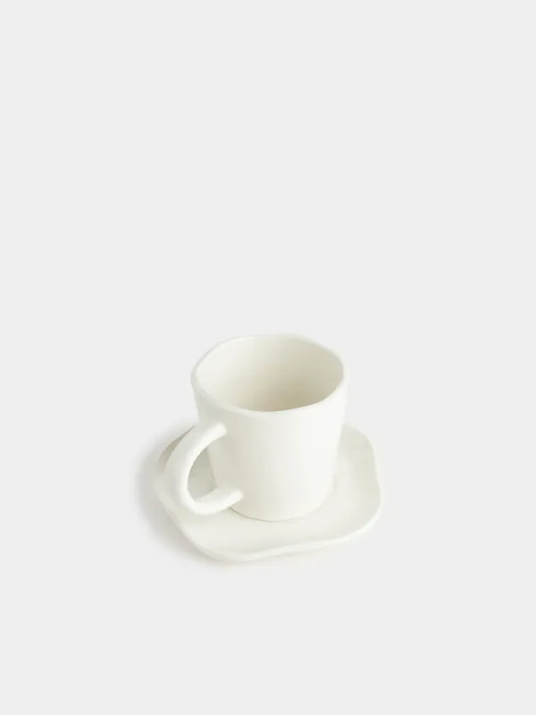 Tea pair, 1 person, 2 items, 250 ml, ceramic, white, Heart, Amour, image-2