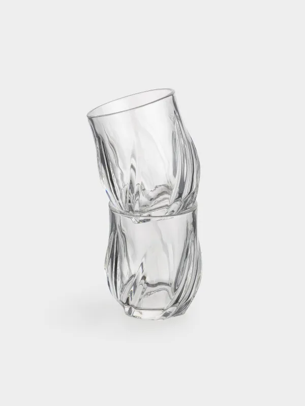 Drinking glass, 10 cm, 300 ml, 2 pcs, glass R, Crumpled, image-2