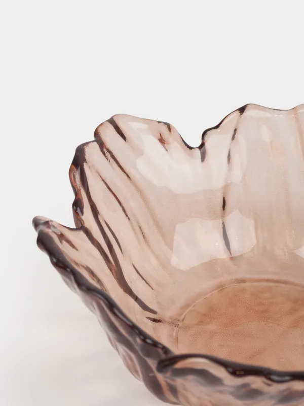 Salad bowl, 15x6 cm, 300 ml, glass, brown, Flower, Sahara, image-4