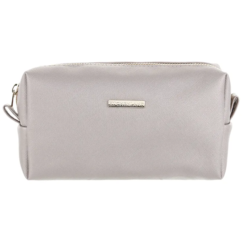 Cosmetic bag, 20x10 cm, polyurethane, golden, Beauty