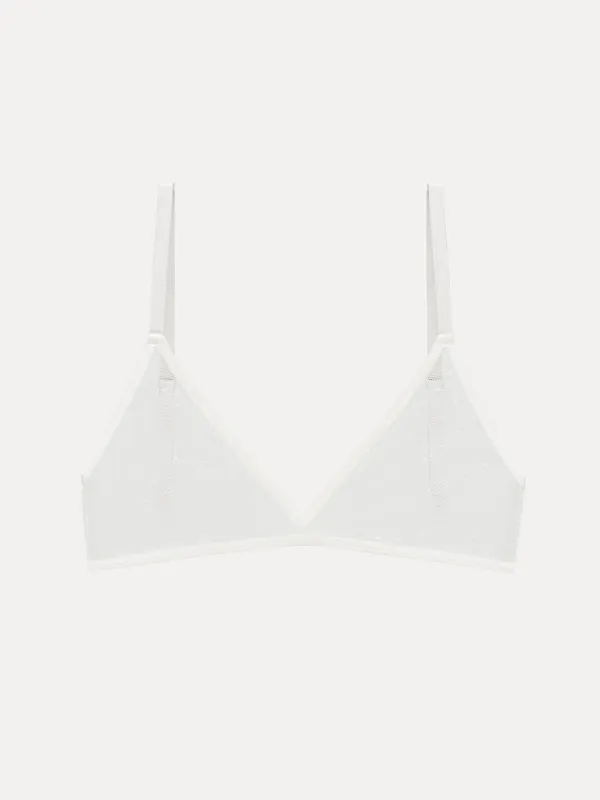Bra, size L, nylon / spandex, mesh, white, Myrtle, image-0