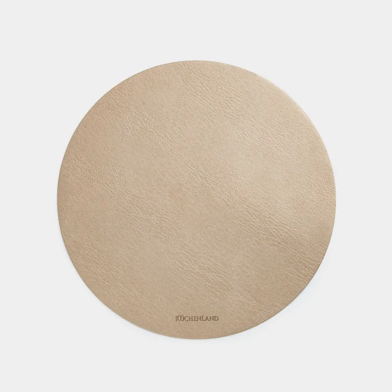 Placemat, 33 cm, PVC, round, sand-beige, Rock