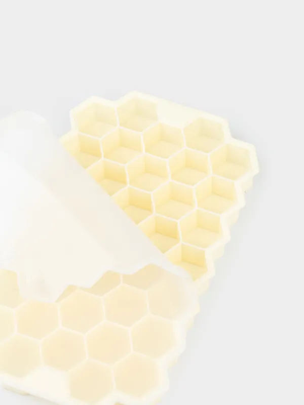 Ice and chocolate mold, 20 cm, 24 compartments, silicone, milky, Honeycomb, Honey, image-7