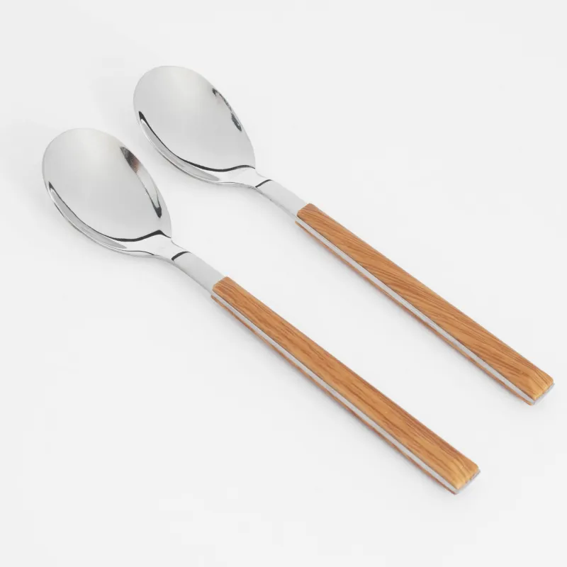 Table spoon, 2 pcs, steel/plastic, brown, Prague
