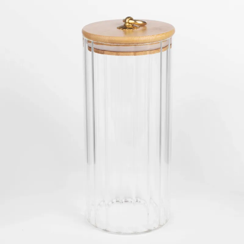 Can for bulk products, 1,1 l, glass B/ bamboo, Camellia