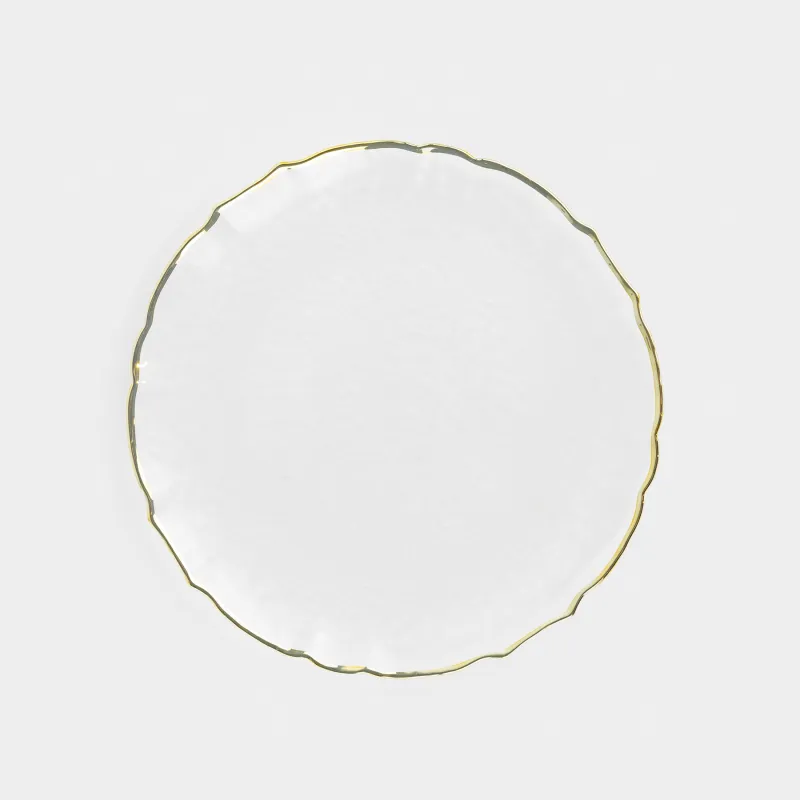 Charger plate, 33 cm, glass, with golden edging, Nautilus gold