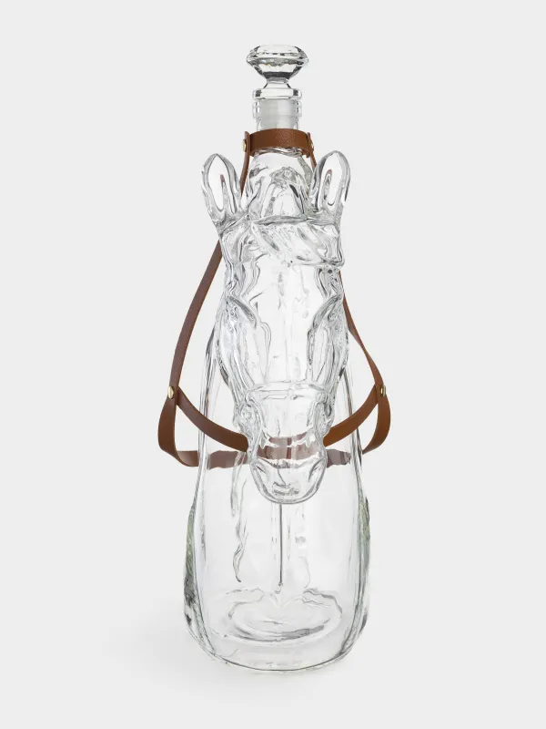 Decanter, 550 ml, glass / polyurethane, Horse, Horse, image-2