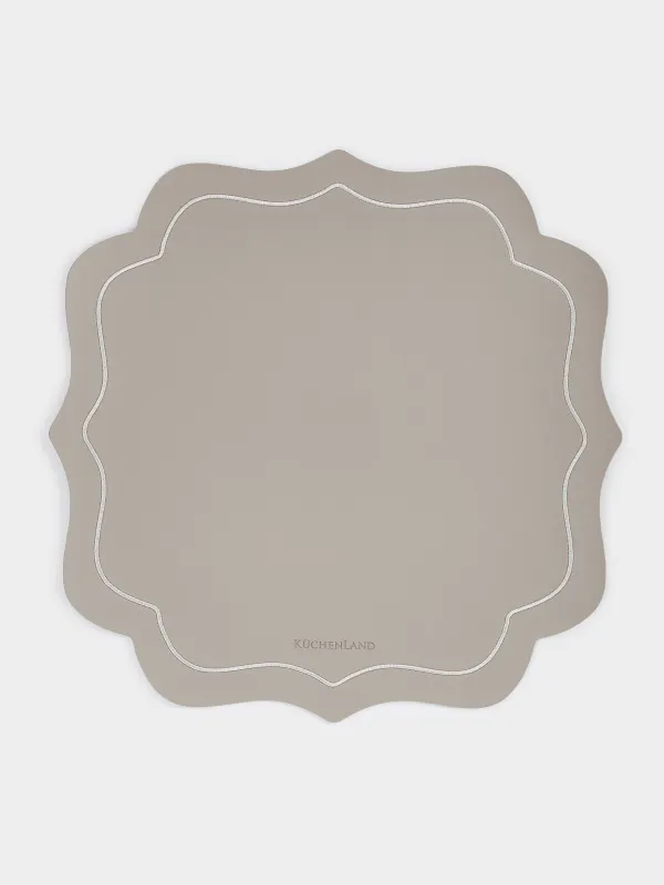 Placemat, 38x38 cm, PVC / polyester, curly, beige, Vintage, Rock vintage, image-0